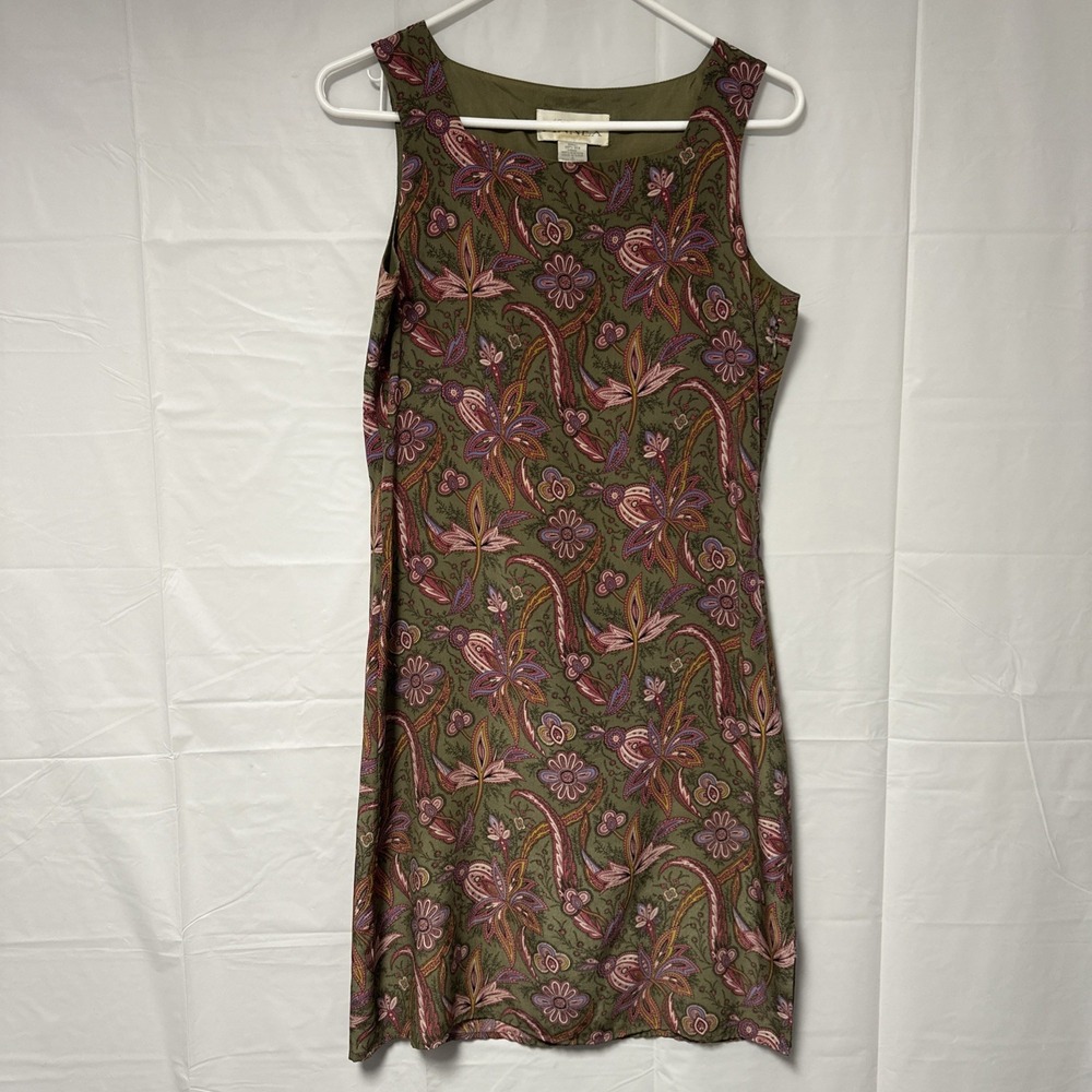 Casual Corner Annex Size 4 100% Silk Floral Boho Slip Dress Romantic Light AOP